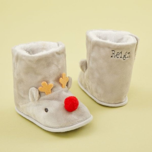 Personalized Reindeer Booties Welcome %1