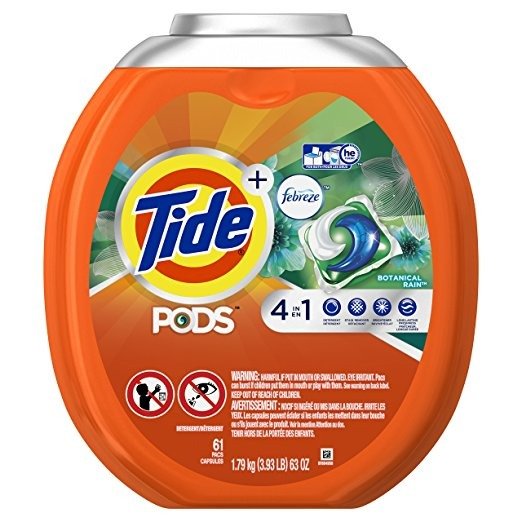 PODS 4 in 1 HE Turbo Laundry Detergent Pacs, Botanical Rain Scent, 61 Count Tub
