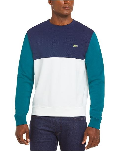 Men’s Regular Fit Colorblock Mixed Pique French Terry Sweatshirt