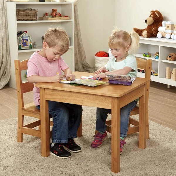 Melissa & Doug 儿童木质学习/玩乐桌椅套装 复古设计简约大方