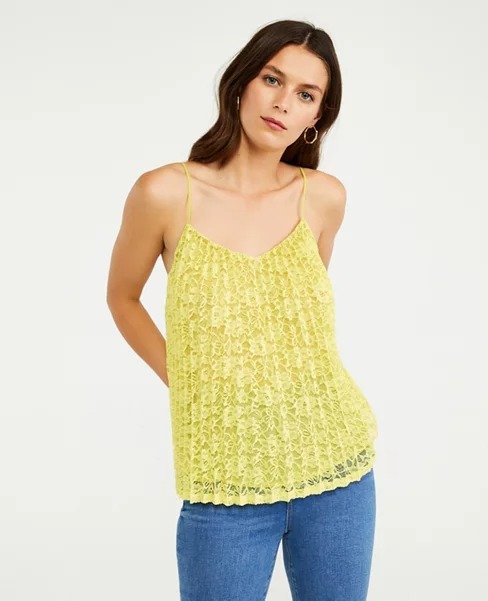 Pleated Lace Cami | Ann Taylor