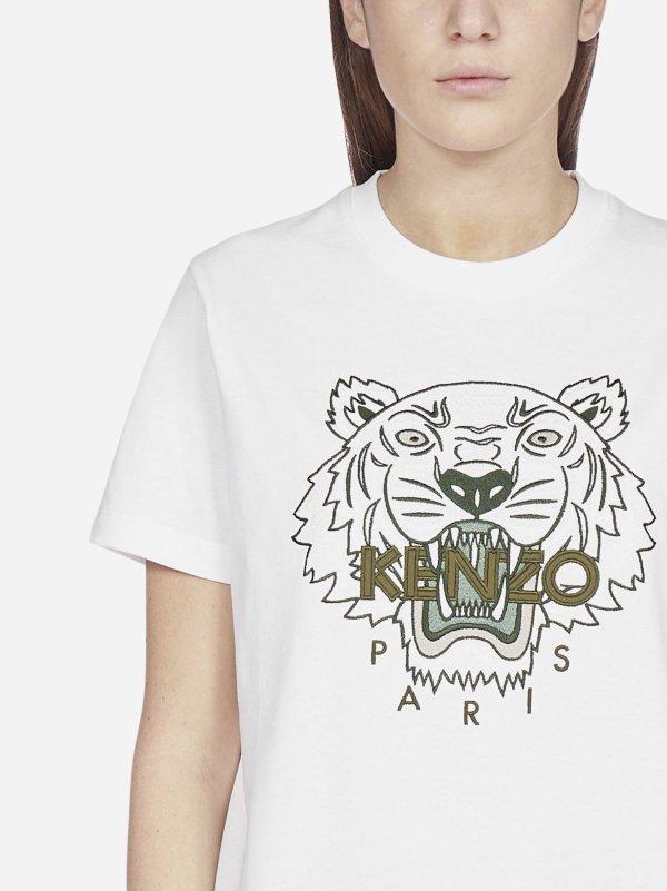 Tiger embroidery cotton t-shirt