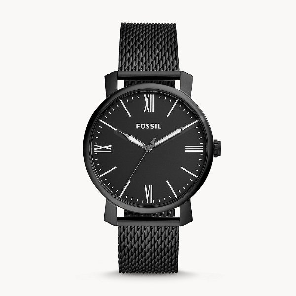 Rhett Three-Hand Black Stainless Steel Watch