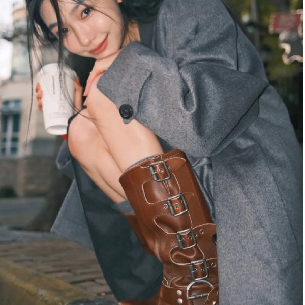 Stivali buckle leather boots