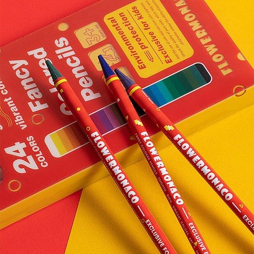 Flower Monaco: High Quality with SUPER SMOOTH Colored-Pencils. (2 sets)