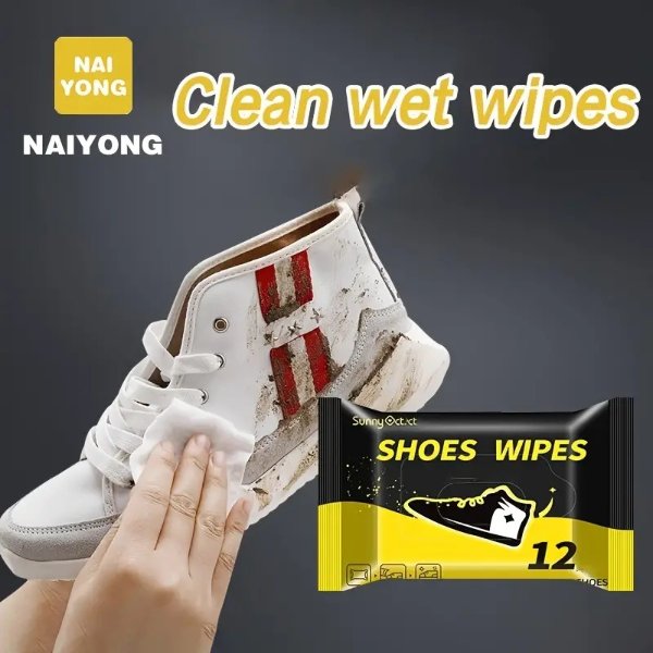 12 36pcs Naiyong Outdoor Ball Shoe Cleaner Clean Suede Sneakers Stain Remover Dry Wash Stain Remover Leave In Wet Tissues Convenient Shoe Wipes | Shop Now For Limited-time Deals | Temu