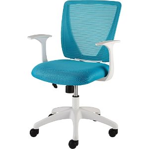 Staples® Vexa Mesh Chair, White & Teal