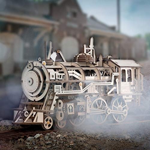 ROKR 3D DIY 复古蒸汽火车头，上发条就“活”起来