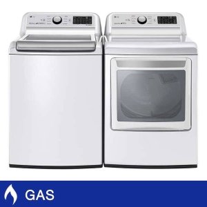 LG 5.0 cu. ft. Top Load Washer and 7.3 cu. ft. GAS Dryer