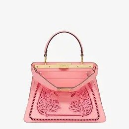 Pink leather bag with embroidery - PEEKABOO ISEEU MEDIUM | Fendi | Fendi Online Store