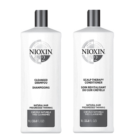 Nioxin System 2 Cleanser and Scalp Shampoo and Conditioner Therapy Duo