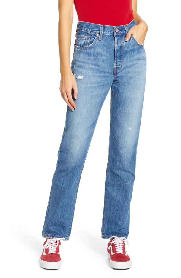 501® High Waist Straight Leg Jeans