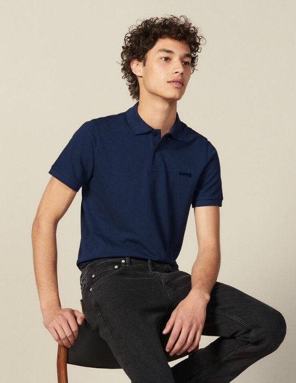 Cotton Polo Shirt With Lettering