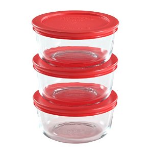Pyrex 6 Piece Simply Store Food Storage Set, Red