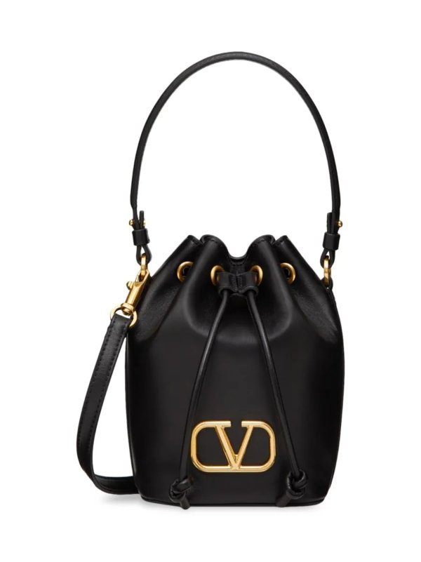 Mini Vlogo Signature Bucket Bag in Nappa Leather