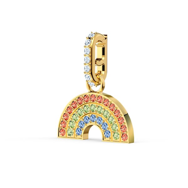 Remix Collection Rainbow Charm, Light multi-colored, Gold-tone plated by