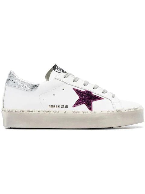 doodle star embellished leather sneakers
