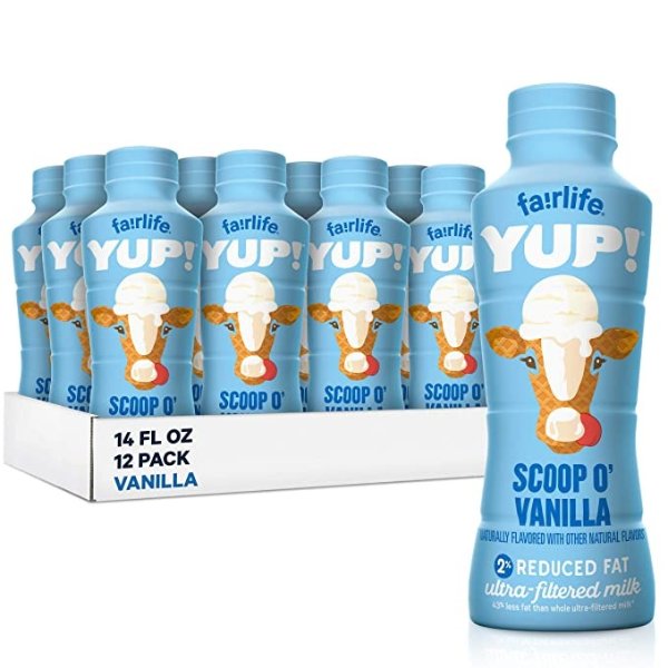 YUP! Low Fat, Ultra-Filtered Milk, Smooth Vanilla Flavor, All Natural Flavors (Packaging May Vary), 14 fl oz, 12 count