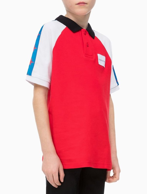 Boys Relaxed Fit Colorblock Pique Polo Shirt