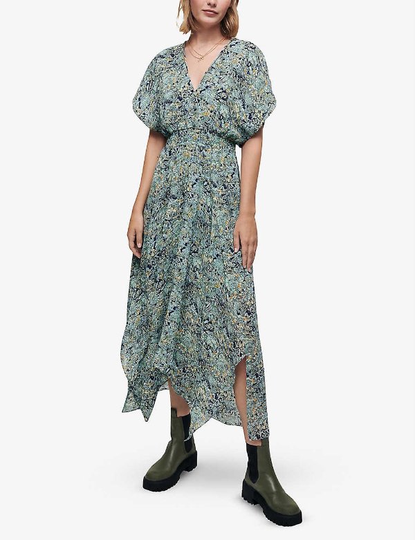 Rachelli floral-print recycled-polyester midi dress