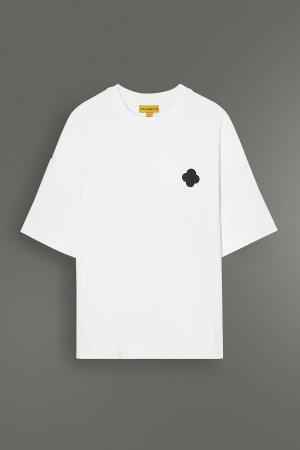 FLOWER STAR T-SHIRT - WHITE - T-shirts - COS
