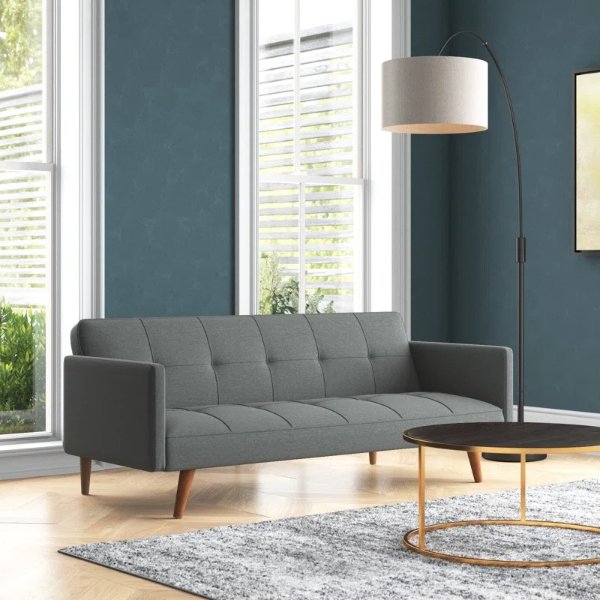 Full 70.5'' Upholstered Tufted Back Convertible Sofa