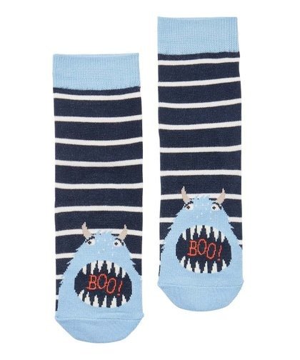 Navy & Light Blue Monster Eat Feet Socks - Kids