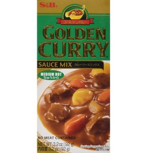 S&B Golden Curry Sauce Mix, Medium Hot, 3.2 oz
