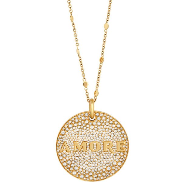Profondo Amore Gold Diamond 1.56ct Semiprecious Necklace 13963G