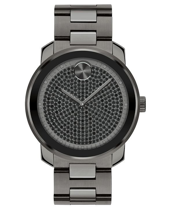 Unisex Swiss Bold Gunmetal Ion-Plated Steel Bracelet Watch 42mm