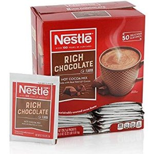 Nestle Hot Chocolate Mix, Hot Cocoa, Rich Chocolate Flavor, Made with Real Cocoa, 50 Count