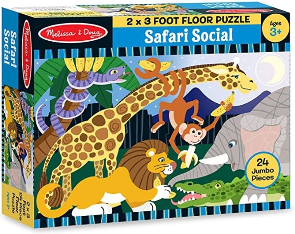 Melissa & Doug Safari Social Jumbo Jigsaw Floor Puzzle (24 pcs, 2 x 3 feet)