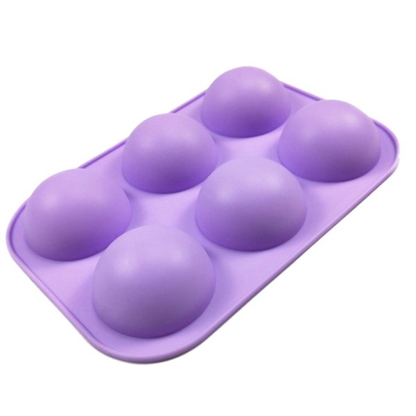 6 Cavity Semi Sphere Silicone Mold For Chocolate, Cake, Jelly, Pudding, Round Shape Half Candy Mold
