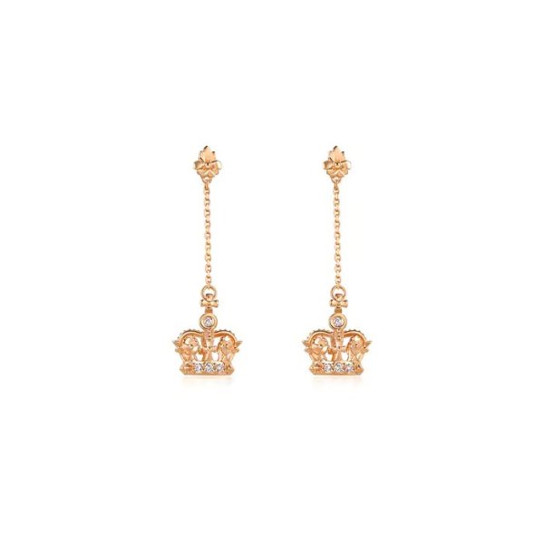 V&A Bless' 18K Gold Diamond Crown Earrings | Chow Sang Sang Jewellery eShop