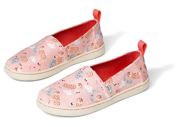 kids youth pink over the moon alpargata slip on shoe | TOMS
