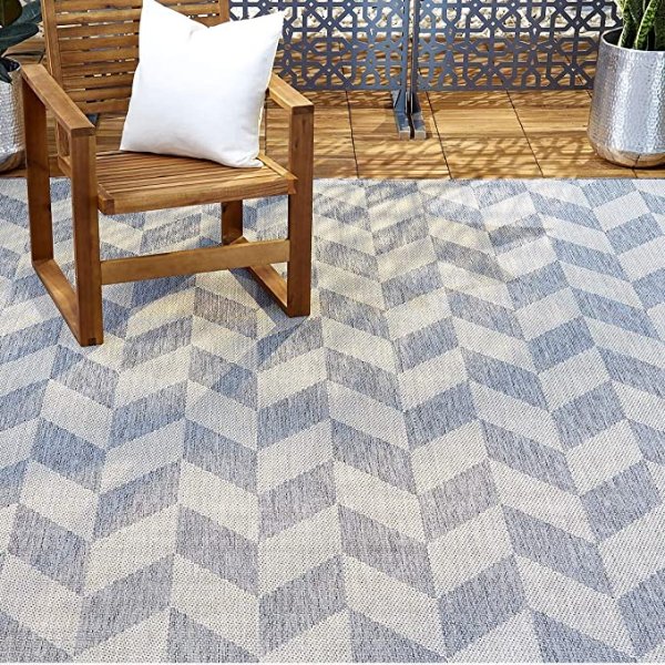 地毯 5'2"x7'2" Rectangle, Blue/Gray, 7 Feet