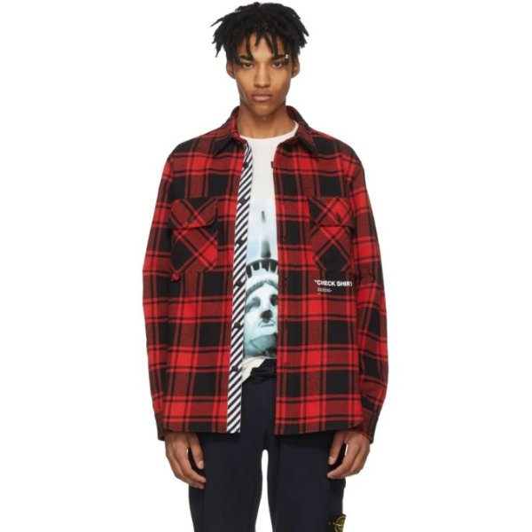 - Red & Black Flannel Quote Shirt