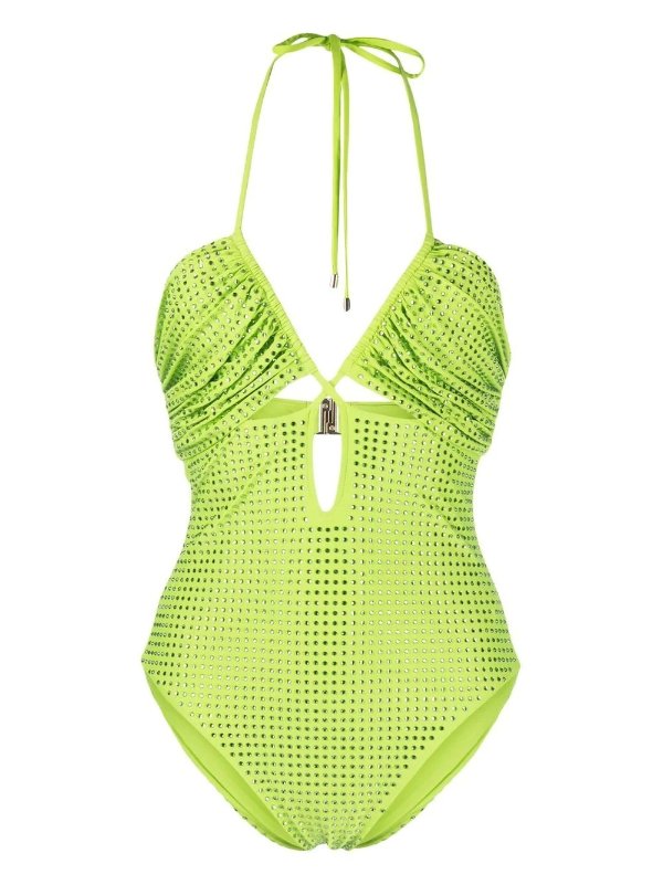 crystal-embellished cut-out swimsuit