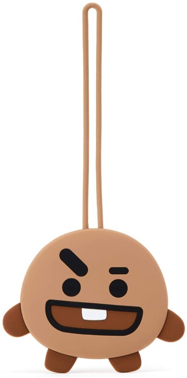 Official Merchandise by Line Friends - SHOOKY Character Silicone Name ID Badge Holder, Brown