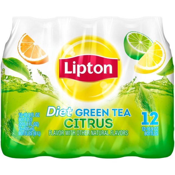 Diet Green Tea Citrus Iced Tea, 16.9 Fl Oz (24 Bottles)
