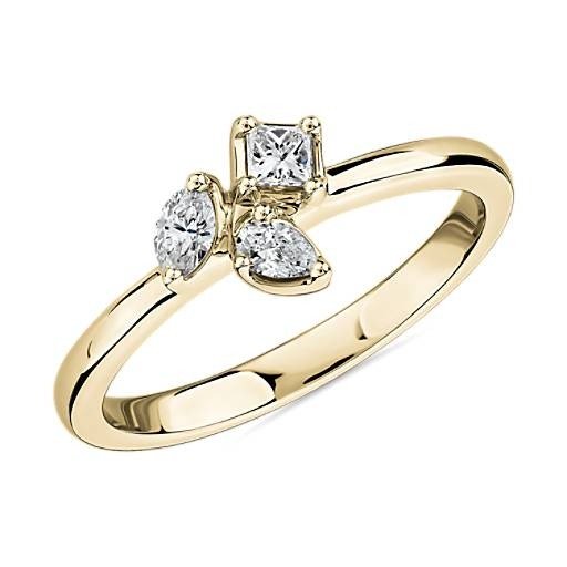 Mixed Shape Diamond Cluster Fashion Ring in 14k Yellow Gold (1/4 ct. tw.) | Blue Nile