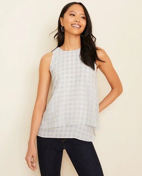 Checked Layered Shell | Ann Taylor