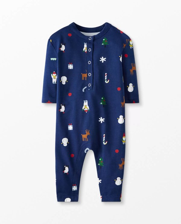 Baby Holiday Romper In Organic French Terry