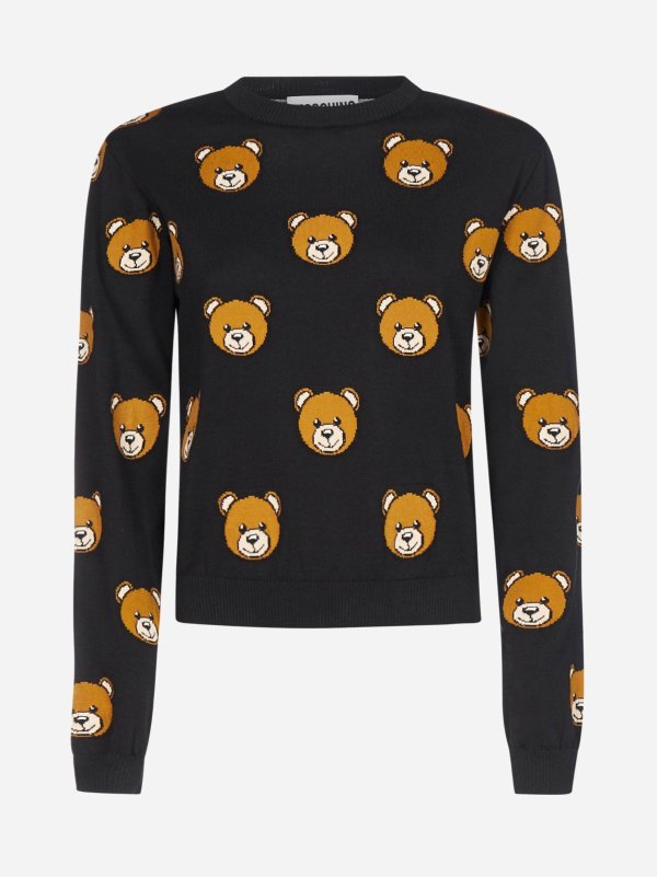 Teddy-all-over cotton sweater