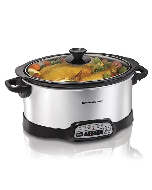 (33473) Slow Cooker, Programmable, 7 Quart, Silver