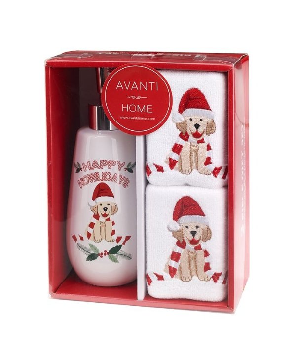 Happy Howliday Lotion Pump and Fingertip Towel Box Set