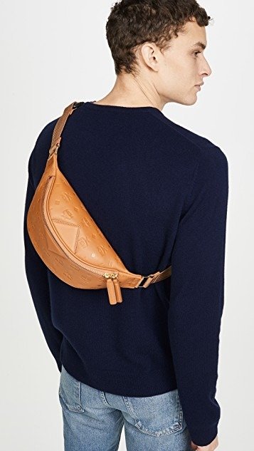 Fursten Monogrammed Leather Small Belt Bag