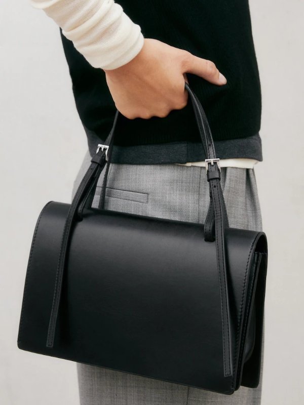 Massimo Dutti Massimo Dutti Nappa leather shoulder bag with