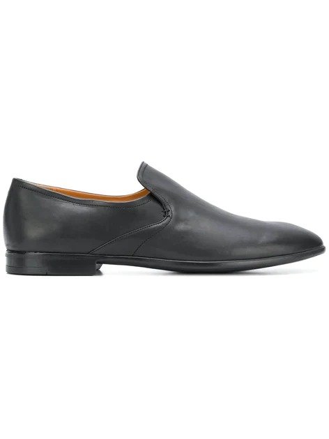 furco men's 6222983 black plain calf leather loafers