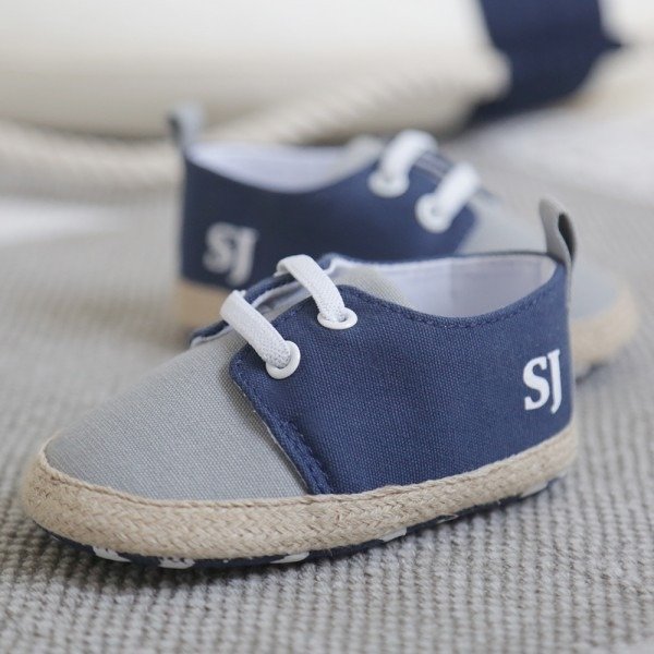 Personalized Navy Blue Lace up Espadrilles